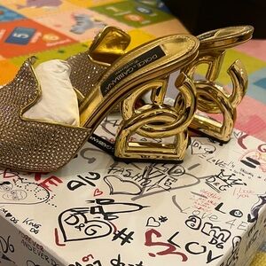 Authentic Dolce & Gabbana Exclusive Gold Bling Women's Shoes!!